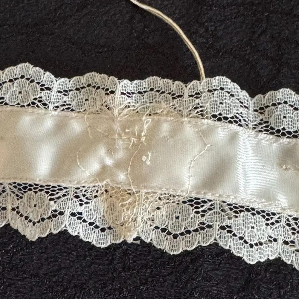 Bridal Lace Ribbon Choker Necklace Handmade Cream Rosette Anna Konya Wedding VNT